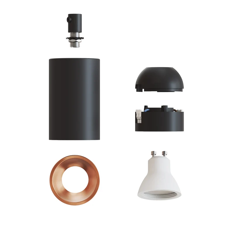 Spot GU10 Spotlight LED Bispot - Noir / Cuivre satiné