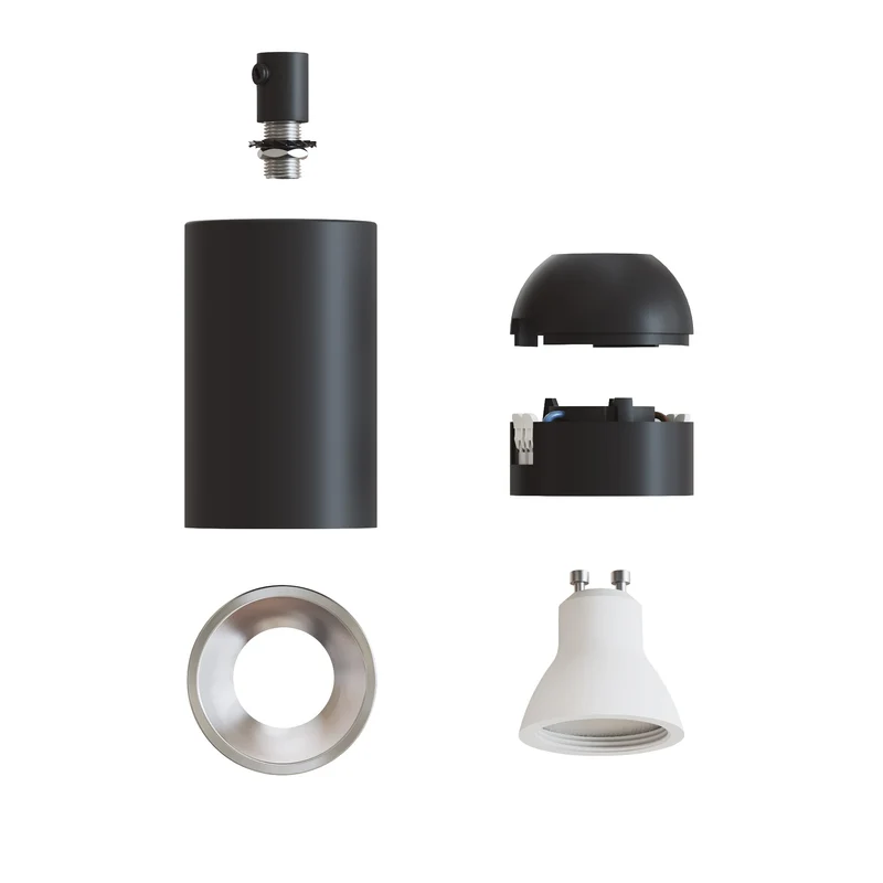 Spot GU10 Spotlight LED Bispot - Noir / Titane satiné