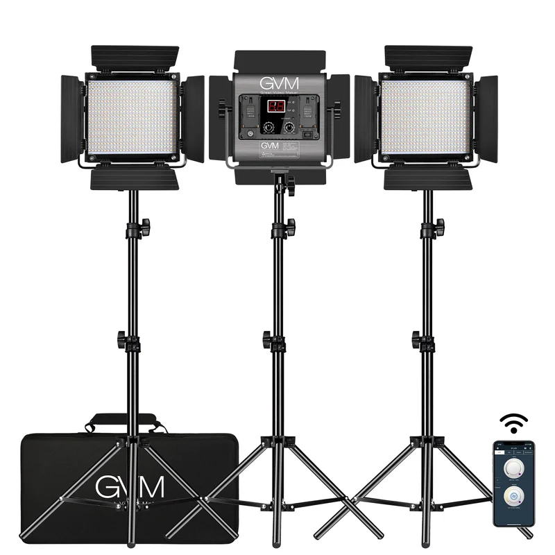 GVM-480LS 28W High Beam Bi-Color LED Video Soft Light（3-Light Kit）