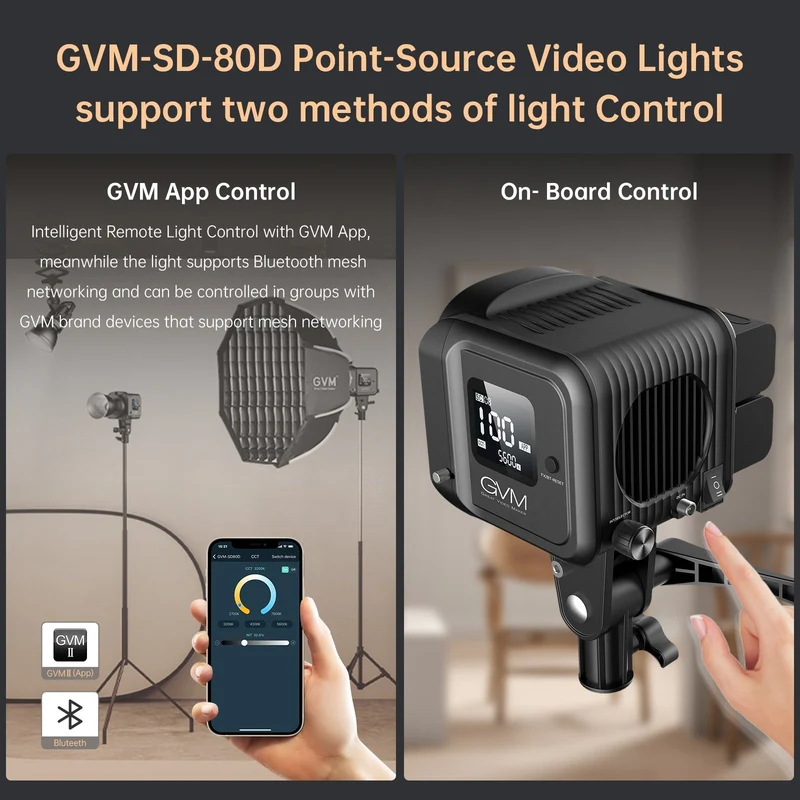 GVM SD80D 80w Bi-Color Outdoor Portable Spotlight （Open Box）