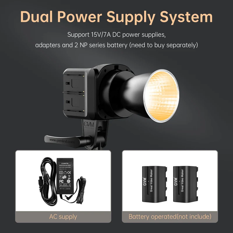 GVM SD80D 80w Bi-Color Outdoor Portable Spotlight （Open Box）