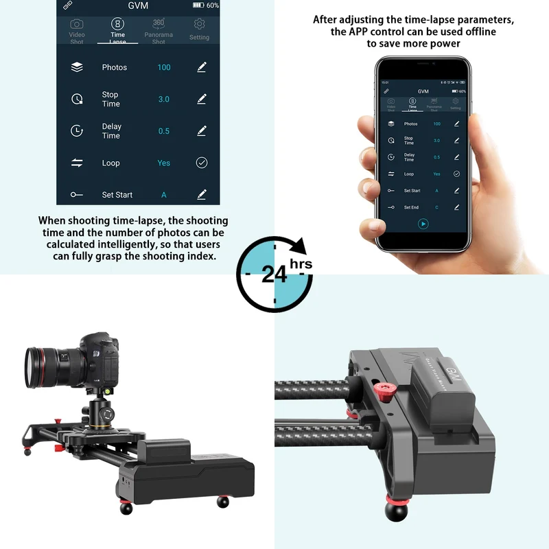 GVM SLIDER-80 Wireless Professional Carbon Fiber Motorized Camera Slider (32")（Open Box）
