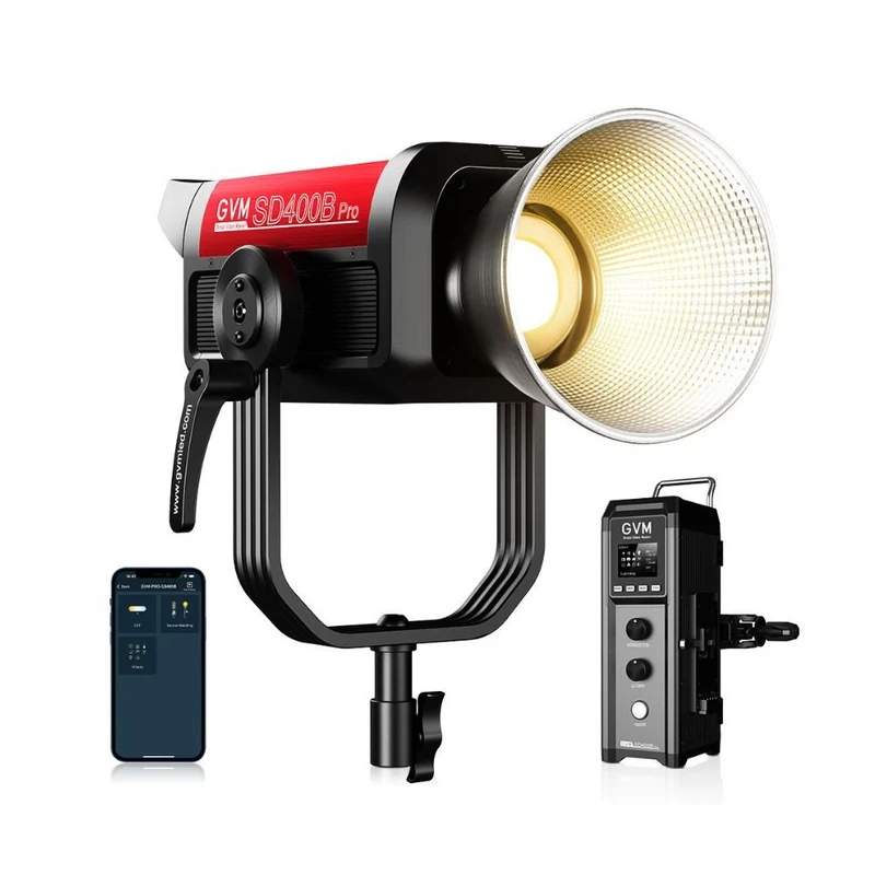 GVM PRO-SD400B 400W Waterproof Bi-Color Monolight(V-mount & Mesh Bluetooth)（Open Box）