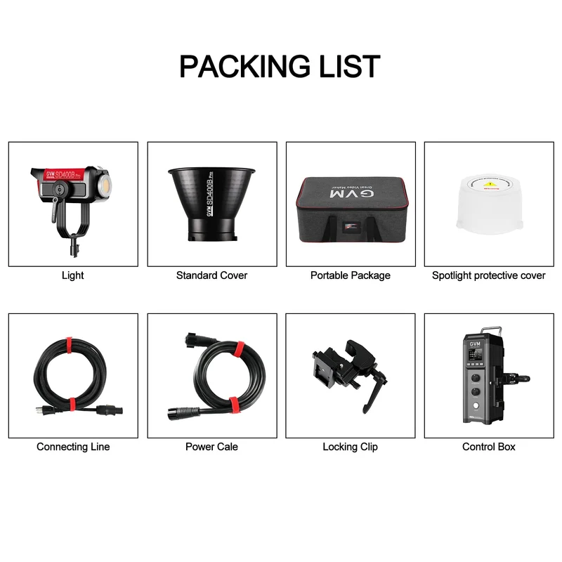GVM PRO-SD400B 400W Waterproof Bi-Color Monolight(V-mount & Mesh Bluetooth)（Open Box）