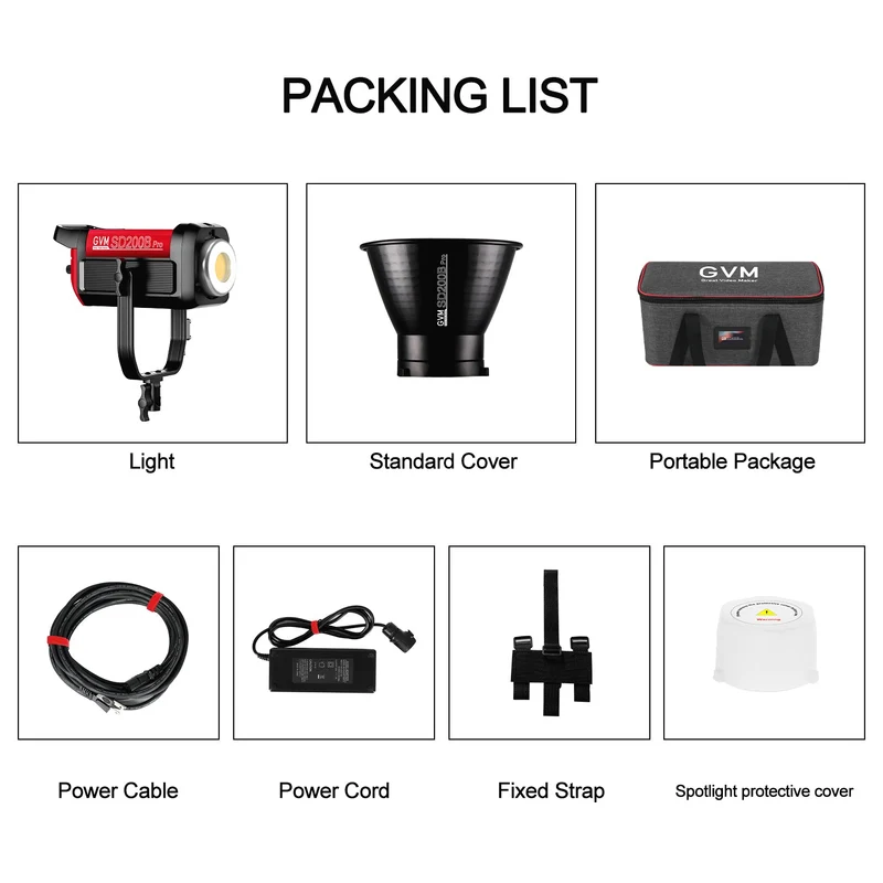 （Open Box）GVM PRO-SD200B 200W Bi-Color Monolight With Softbox
