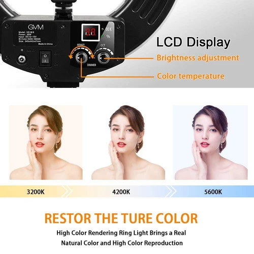 GVM-18S 55W High Power Bi-Color LED Ring Light Kit (18")