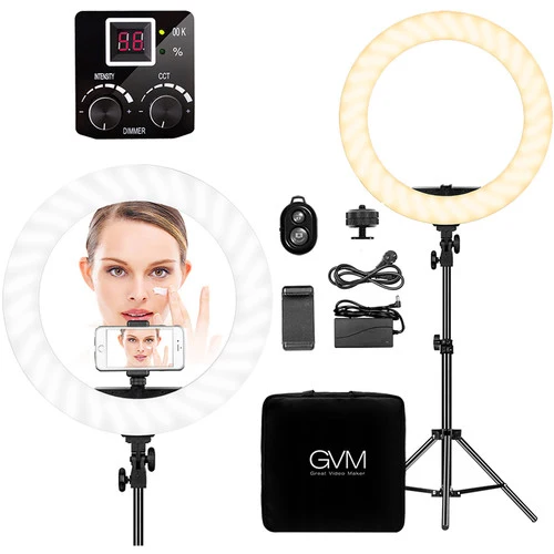 GVM-18S 55W High Power Bi-Color LED Ring Light Kit (18")