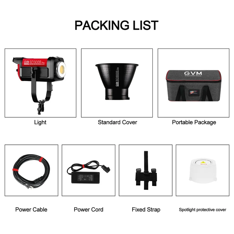 GVM PRO-SD300B 300W Bi-Color Monolight With Softbox（Open Box）