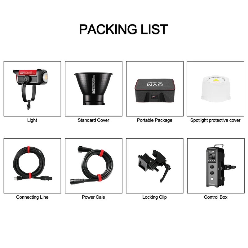 GVM PRO-SD650B 650W Bi-Color Monolight(V-mount & Mesh Bluetooth)（Open Box）