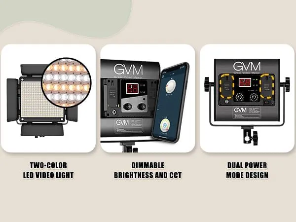 GVM-480LS 28W High Beam Bi-Color LED Video Soft Light with light stand（Open Box）