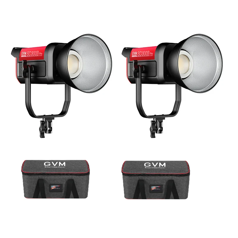 GVM PRO-SD300B 300W Bi-Color Monolight V-mount Mesh Bluetooth(2-Lights kit)