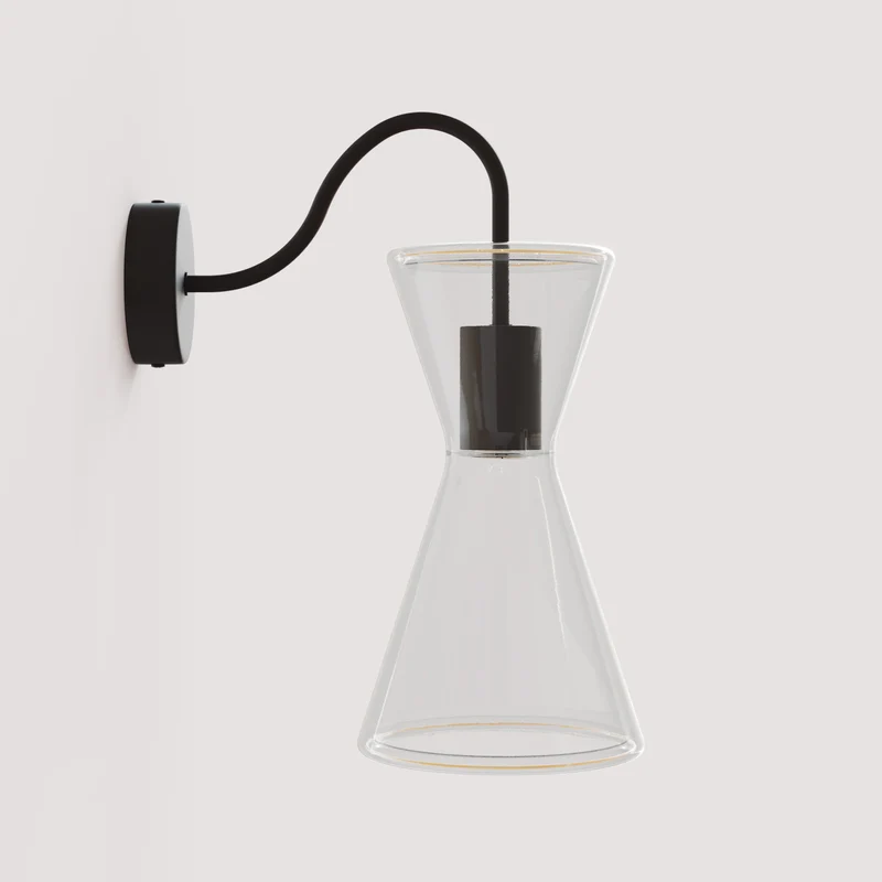 Applique murale Ghost Double Cone avec extension en S - Noir