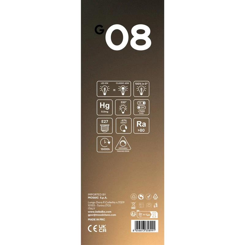 Ampoule LED Transparente Ghost Line Double Cono 8W 780 Lm E27 2200K Dimmable - G08