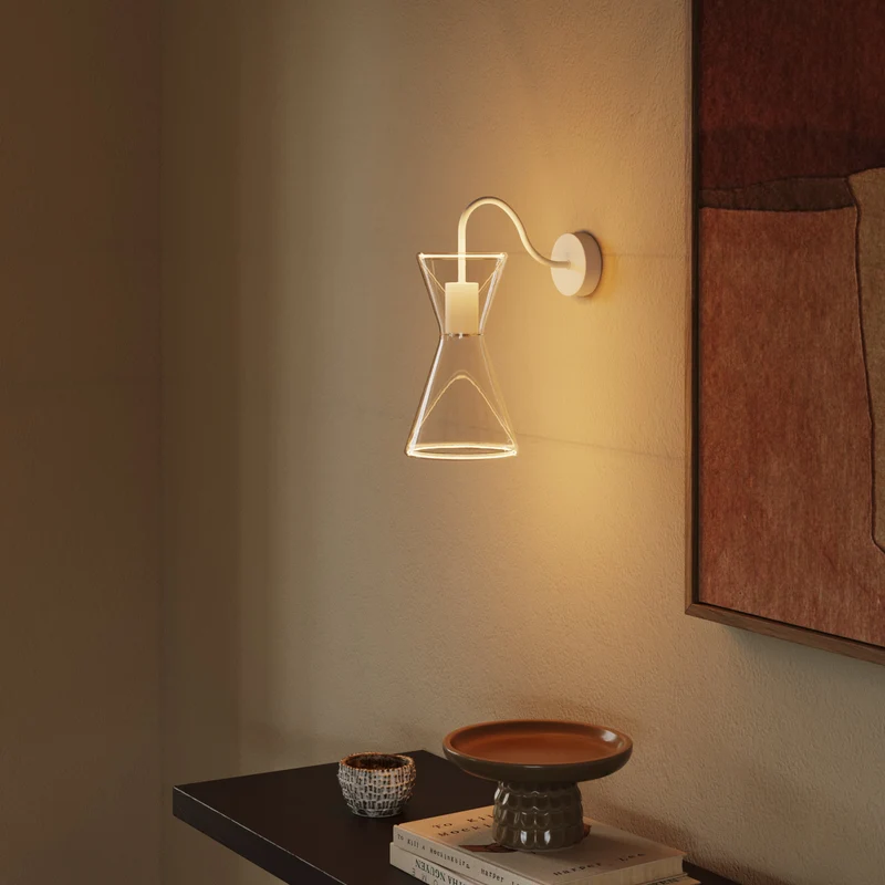 Applique murale Ghost Double Cone avec extension en S - Blanc mat