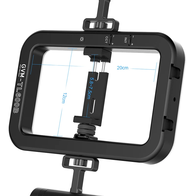 GVM TL600B 6W hand-held dual color temperature mobile phone ring light for live stream