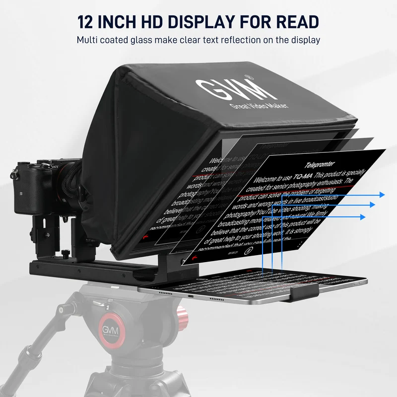 GVM Teleprompter TQ-MA for Tablets & Smartphones with Remote Control