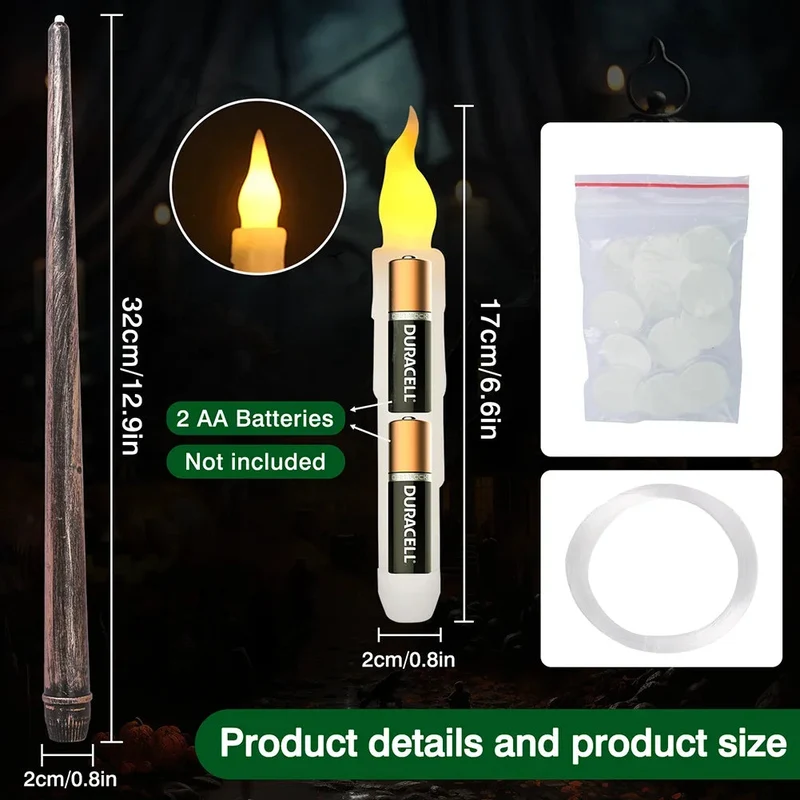 12/24pcs Flameless Floating LED Hanging Candles - Battery Operated, Wand Remote