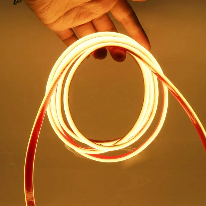 12V IP68 Waterproof COB LED Strip Light - Milky or Clear Silicone Tube