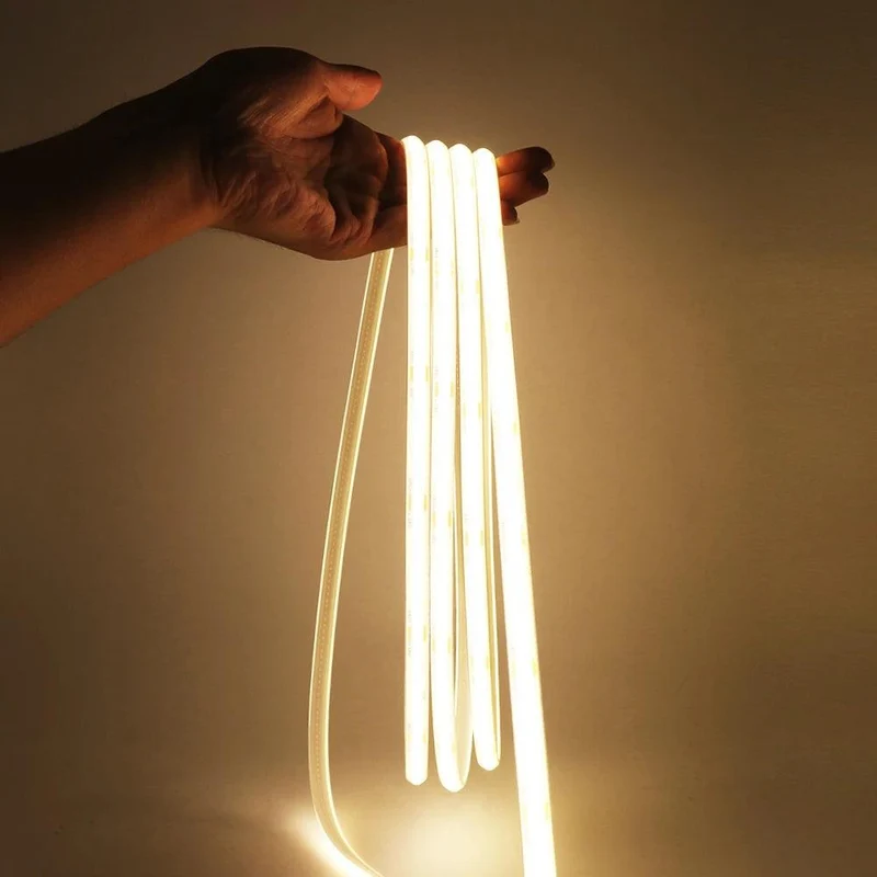 12V High Density COB LED Strip Light - 2-Pin Wire, IP30 or IP68 Option, 320 LEDs/m