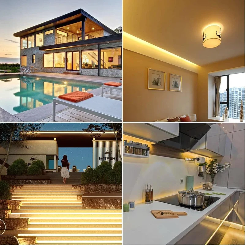 12V High Density COB LED Strip Light - 2-Pin Wire, IP30 or IP68 Option, 320 LEDs/m