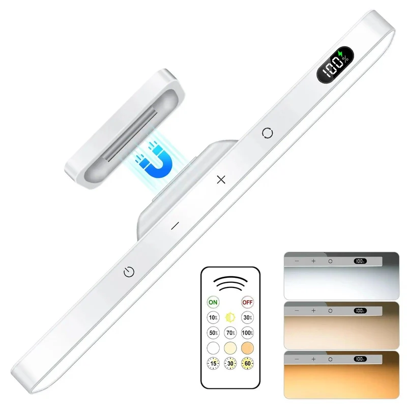 2500mAh Rechargeable Under Cabinet LED Light Bar - Three-Color Light, Magnetic Base