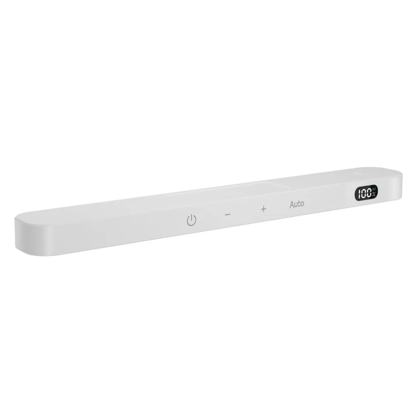 60-LED Under Cabinet LED Light Bar - Cool White, Magnetic Dimmable, Battery Display, White Housing