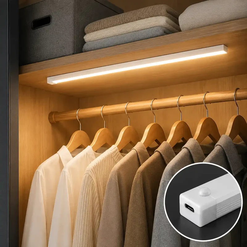 Portable Under Cabinet LED Light Bar - Motion Sensor, USB-C Rechargeable
