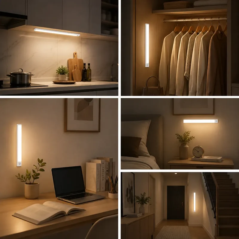 Portable Under Cabinet LED Light Bar - Motion Sensor, USB-C Rechargeable