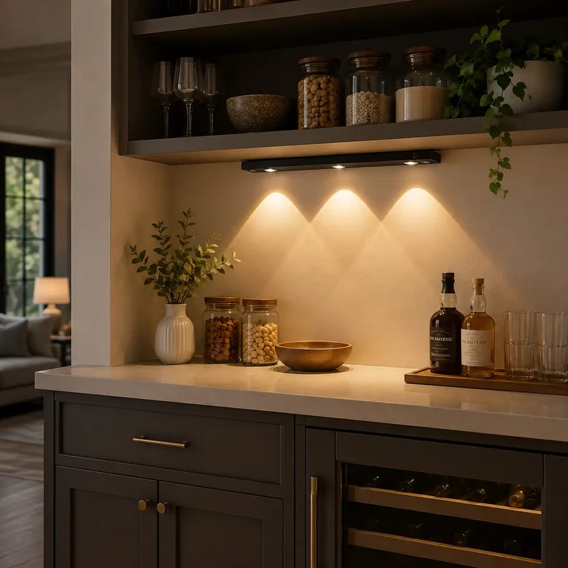 3-Color Switchable Under Cabinet LED Light Bar - USB Rechargeable, Motion Sensor