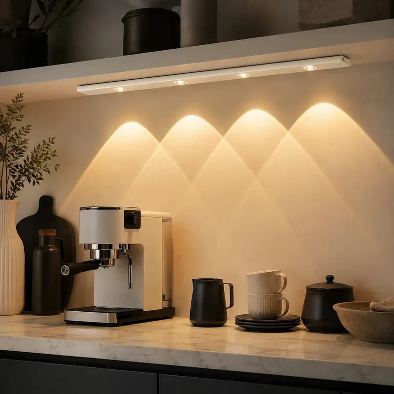 3-Color Switchable Under Cabinet LED Light Bar - USB Rechargeable, Motion Sensor