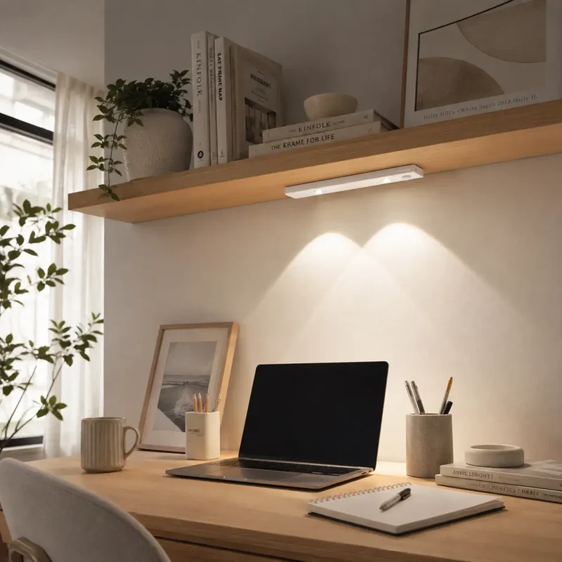 3-Color Switchable Under Cabinet LED Light Bar - USB Rechargeable, Motion Sensor
