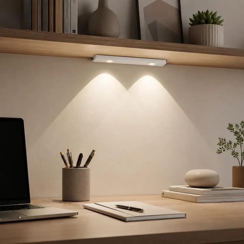 3-Color Switchable Under Cabinet LED Light Bar - USB Rechargeable, Motion Sensor