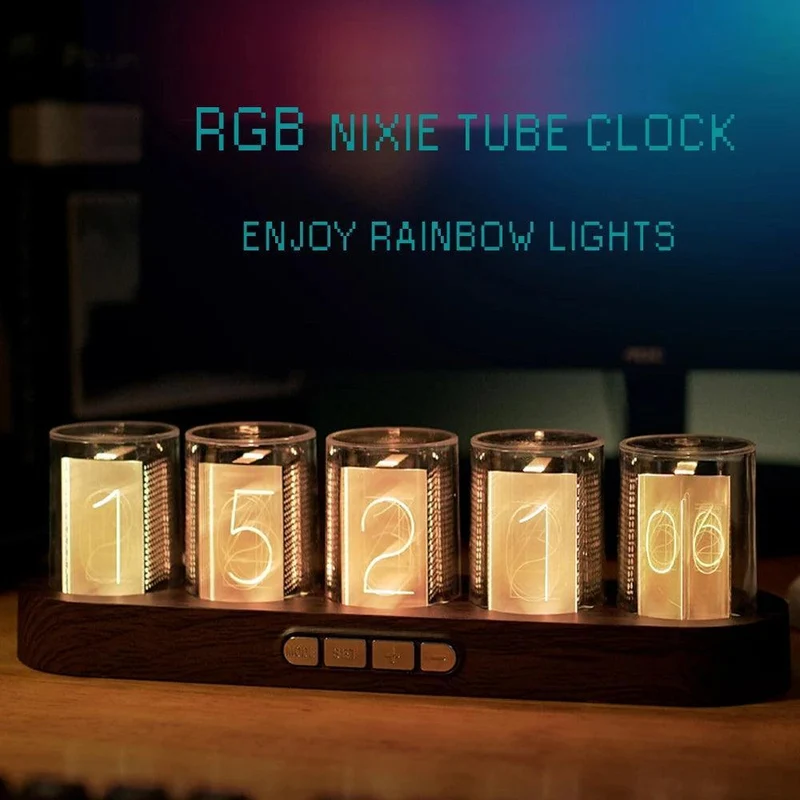 Digital RGB Nixie Tube Clock - Multi-Color Glow, RTC Accuracy + Desktop Display
