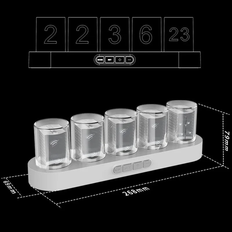 Digital RGB Nixie Tube Clock - Multi-Color Glow, RTC Accuracy + Desktop Display