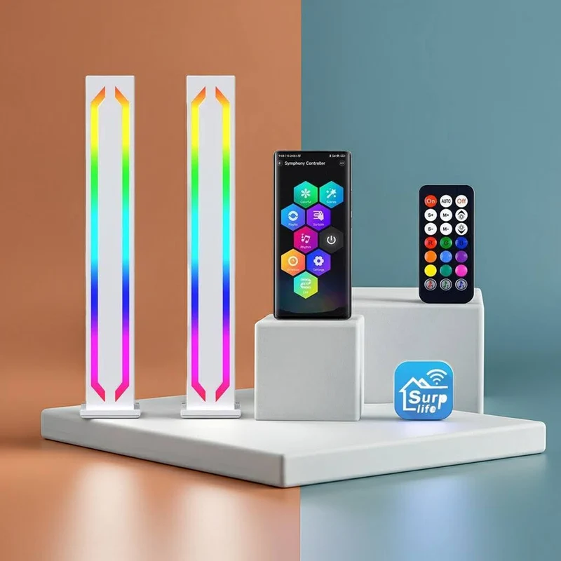RGBIC Smart Gaming Light Bars - App & Voice Control, Music Sync + Desk Set