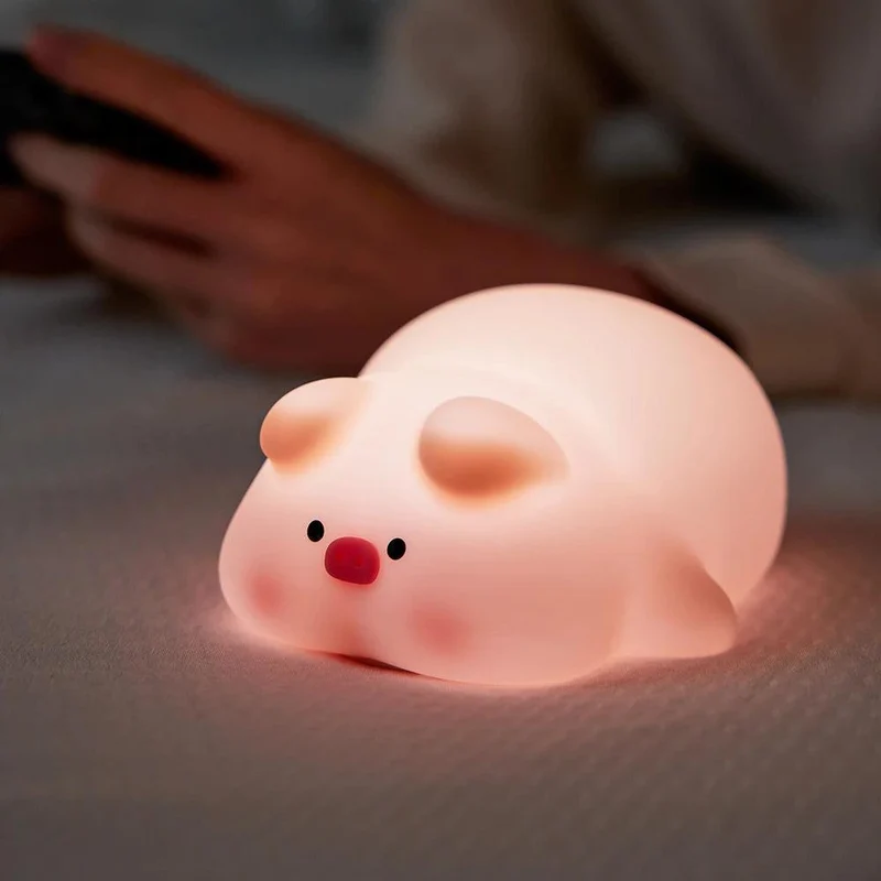 Pet-Shaped Silicone LED Night Light - Touch Dimming, Timer & USB Rechargeable