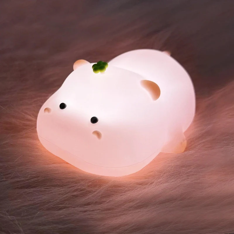 Pet-Shaped Silicone LED Night Light - Touch Dimming, Timer & USB Rechargeable