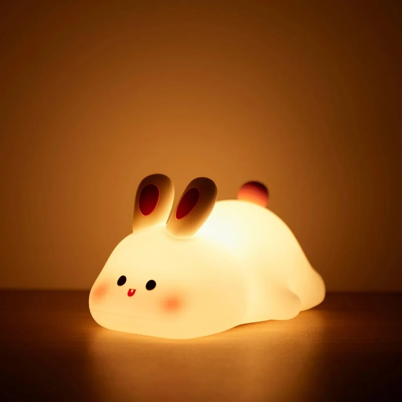 Pet-Shaped Silicone LED Night Light - Touch Dimming, Timer & USB Rechargeable