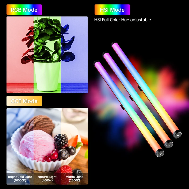 GVM BD45R RGB Tube Light with Softbox, 2 Packs 45W Handheld Wand Light, 48" Full Color LED Tube Light, 2700-10000K Stick Light with APP/DMX Control, 12 Scene Effects, MESH Networking Control Led Video Light