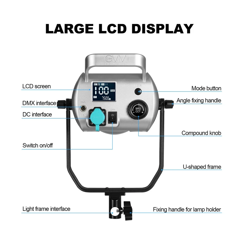 GVM-SD300D 300W Bi-Color LED Video Light High Power Monolight 3 kits