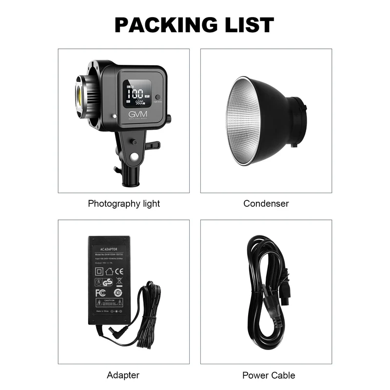 GVM SD80D 80w Bi-Color Spotlight Daylight 3 kits