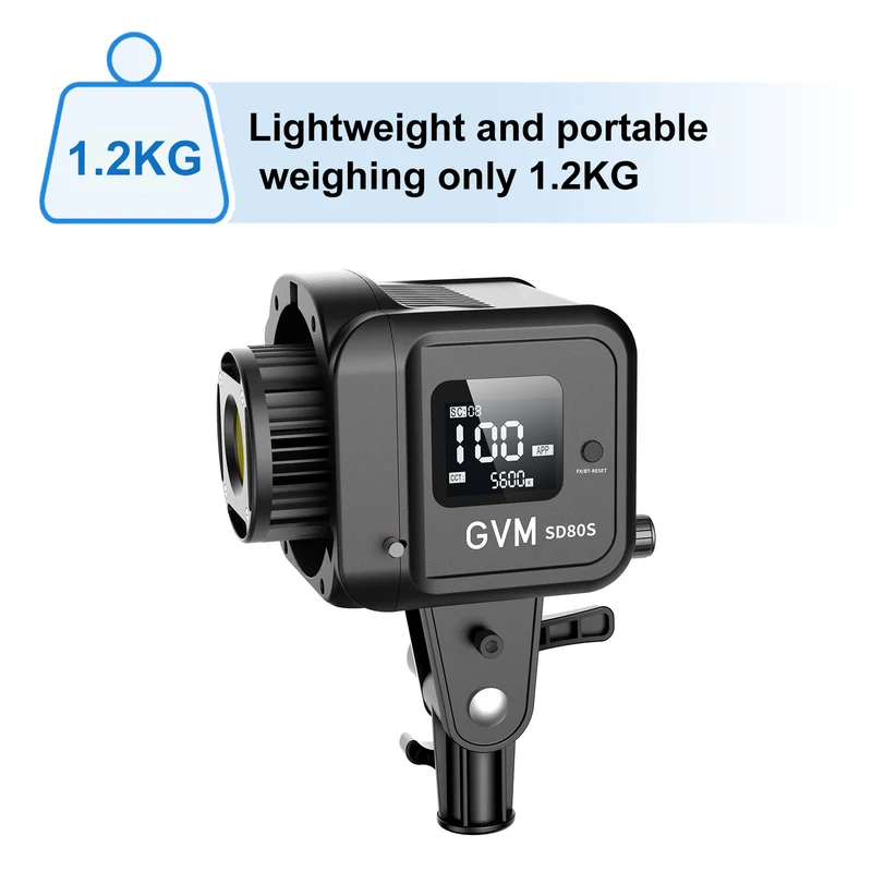 GVM SD80S 80w Spotlight Daylight Can use Battery(Buy 1 Get 1 Free)
