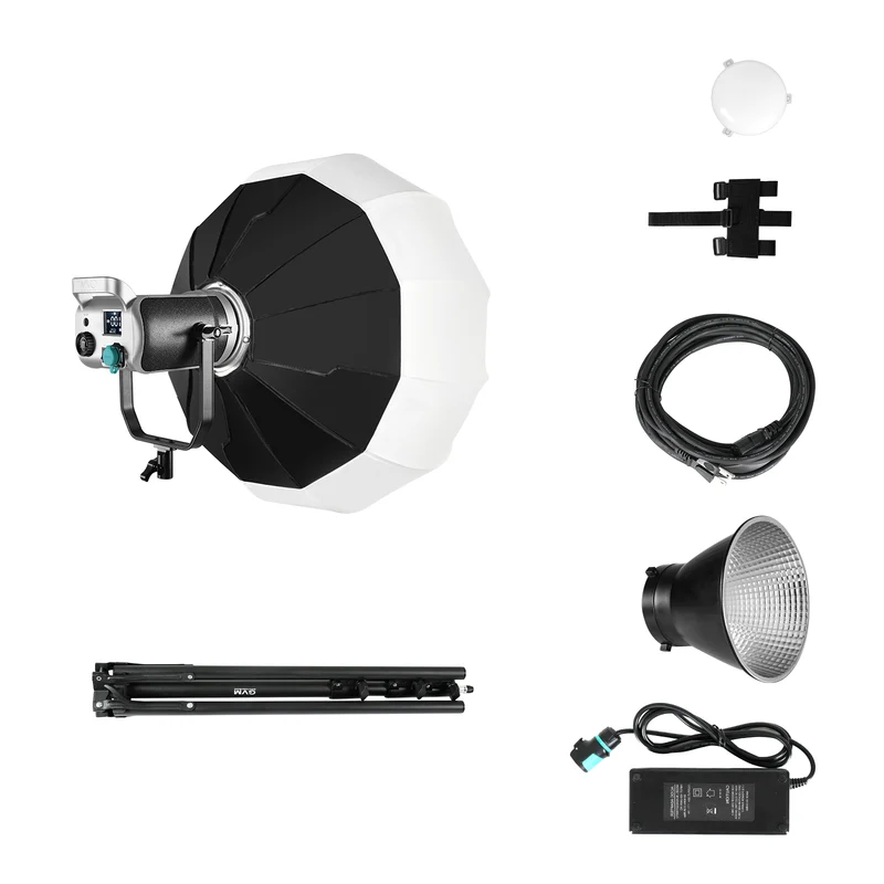GVM SD300D Bi-Color LED Video Spotlight Kit with Stand and Lantern Softbox