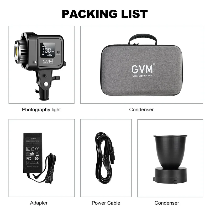 GVM SD80D 80w Bi-Color Spotlight