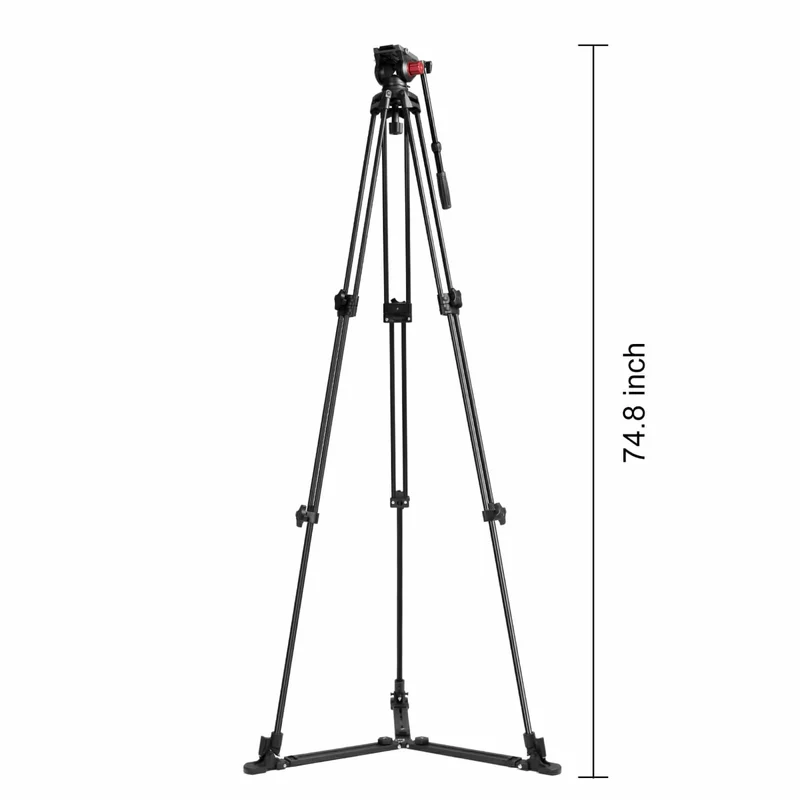 GVM 7017D Aluminum Video Tripod with Fluid Head System