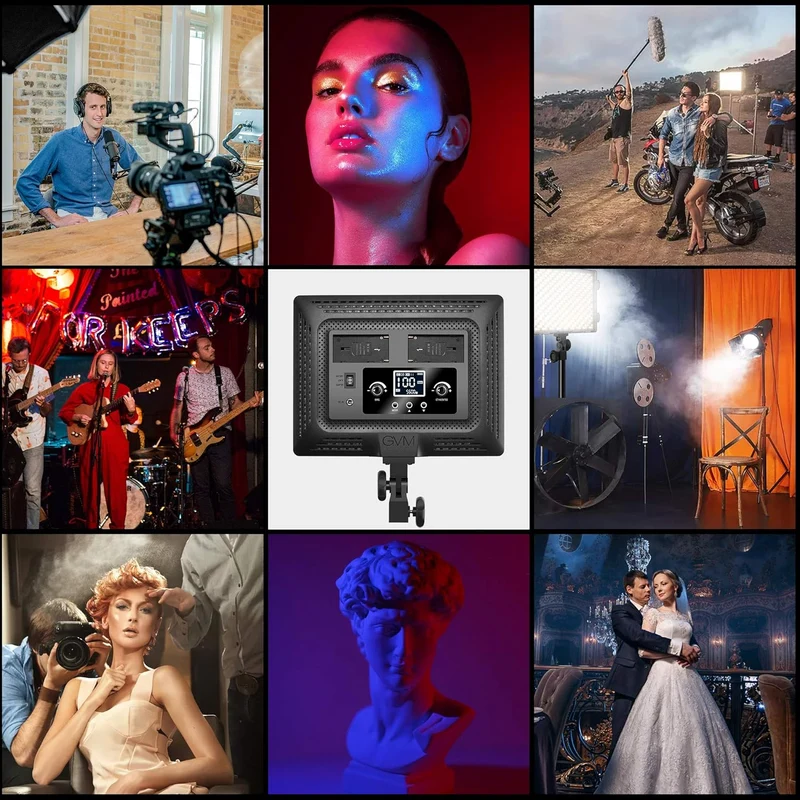 GVM 50W RGB Bi-Color 3200K-5600K Studio Lights（Includes 2-Set NP-F750 batteries worth $99）