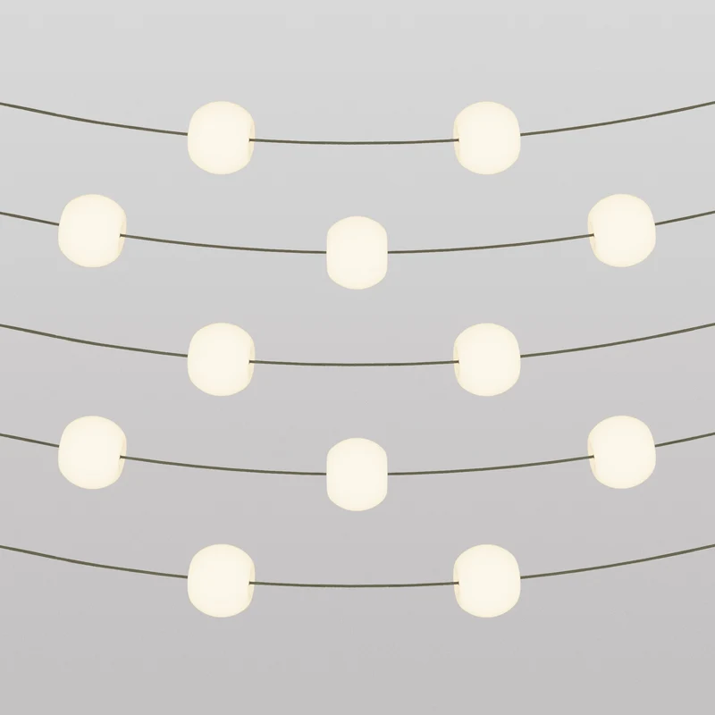 Guirlande lumineuse 12 points lumineux d’extérieur IP67 Vert Olive - Marina12 Cherry