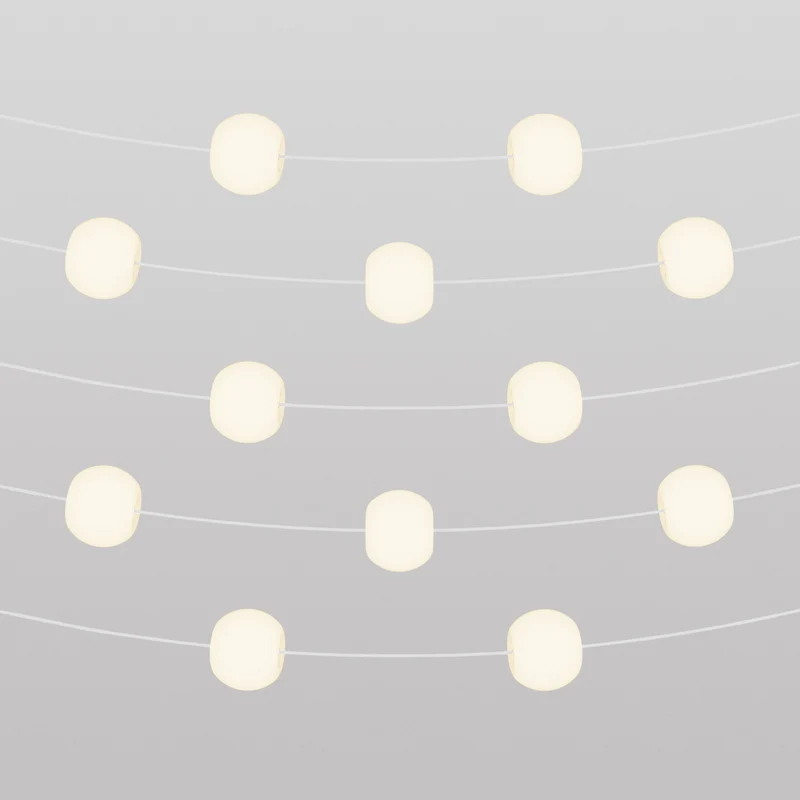 Guirlande lumineuse 12 points lumineux d’extérieur IP67 Blanc Sable - Marina12 Cherry