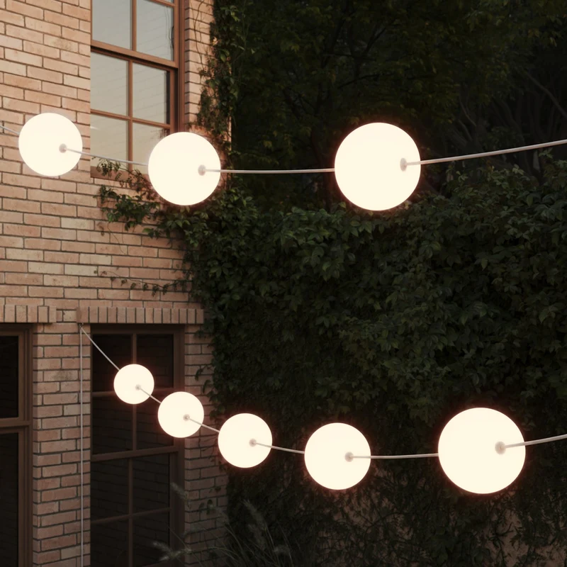 Guirlande lumineuse 12 points lumineux d’extérieur IP67 Blanc Sable - Marina12 Cherry