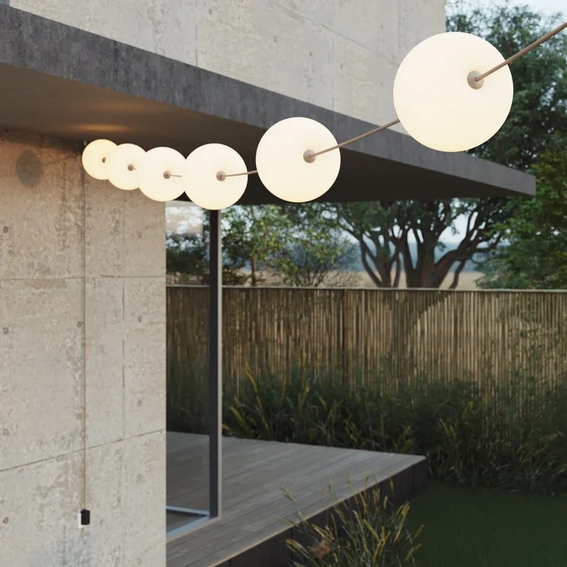 Guirlande lumineuse 6 points lumière pour extérieur IP67 Desert Brown - Marina6 Cherry